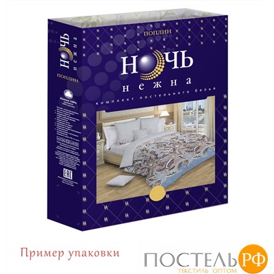 КПБ Ночь Нежна Нежный силуэт (лиловый) 7533-2+7534-2 Поплин сем. 70х70 (2) премиум