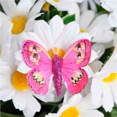 Бабочки для декора и флористики, на прищепке, пластиковые, микс, 5 см и 8 см