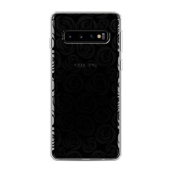 Силиконовый чехол Розы графика черная на Samsung Galaxy S10