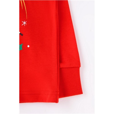 Пижама детская Crockid К 1532 насыщенно-красный, новогоднее волшебство