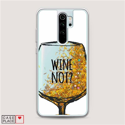 Жидкий чехол с блестками Wine not white на Xiaomi Redmi Note 8 Pro