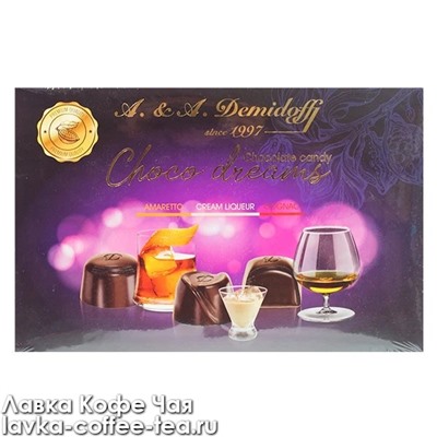 набор конфет Demidoff Ассорти в тёмном шоколаде с ликёрными начинками 110 г.