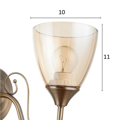 Бра 7472/1W, 1x40Вт E27, бронза