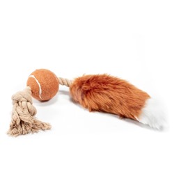 Игрушка для собак Мячик с лисьим хвостом и пищалкой 40см, серия CATCH & FETCH