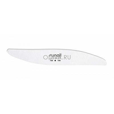 RuNail, пилка для искусственных ногтей (белая, лепесток, 150/180)