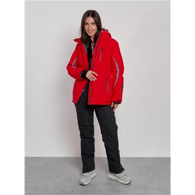 Горнолыжная куртка женская зимняя красного цвета 3350Kr
