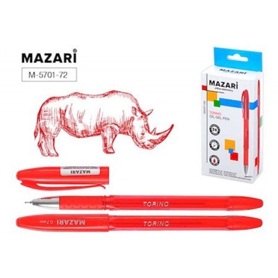 Ручка шариковая масляная 0.7мм "TORINO" красная, игольчатый наконечник M-5701-72 Mazari