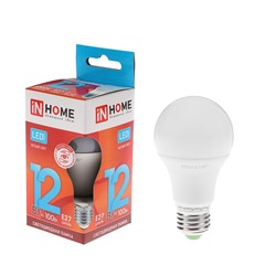 Лампа светодиодная IN HOME LED-A60-VC, Е27, 12 Вт, 230 В, 4000 К, 1080 Лм
