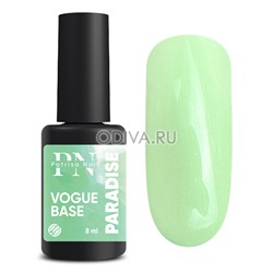 Patrisa nail, VOGUE base - салатовая база с микроблеском (Paradise), 8 мл