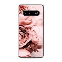 Силиконовый чехол Пыльно-розовые пионы на Samsung Galaxy S10