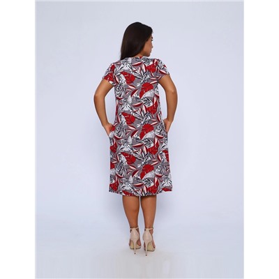 Платье женское Текс-Плюс, цвет красный серый