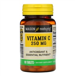 Mason Natural, витамин C, 250 мг, 100 таблеток