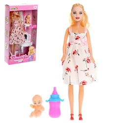 Кукла-модель «Беременная» с малышом, с аксессуарами, цвет белый 9049702