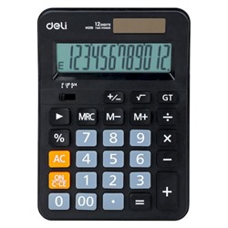 Калькулятор 12 разрядов EM210 черный (1905865) Deli