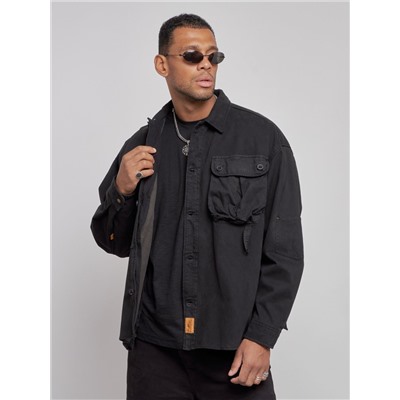 Джинсовая куртка мужская черного цвета 12770Ch