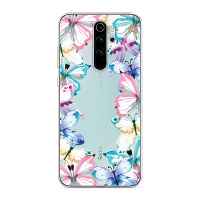 Силиконовый чехол Рамка из бабочек на Xiaomi Redmi Note 8 Pro