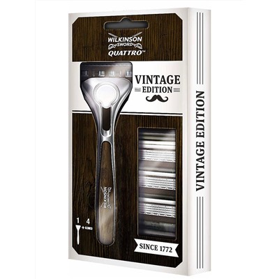 Станок для бритья Schick (Wilkinson Sword) QUATTRO Titanium Vintage Edition (+5 кассет)