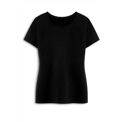 Женская футболка прилегающего силуэта, цвет черный