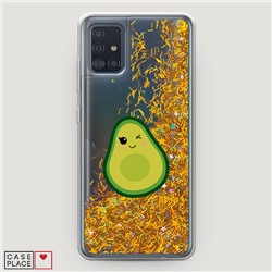 Жидкий чехол с блестками Mr Avocado на Samsung Galaxy A51