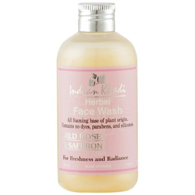 Гель для умывания Дикая роза с шафраном Кхади Wild Rose & Saffron Herbal Face Wash Indian Khadi 200 мл.