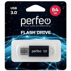 USB 3.0-флеш-накопитель PERFEO 64GB C14 Black metal series Perfeo