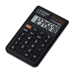 Калькулятор CITIZEN 8 разрядов SLD-200N 2 питания 10х60х98 мм CITIZEN