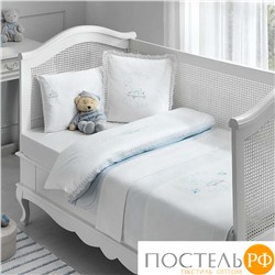 T1212T10523102 Комплект детского постельного белья Tivolyo home HAPPY BEBE голубой с покрывалом