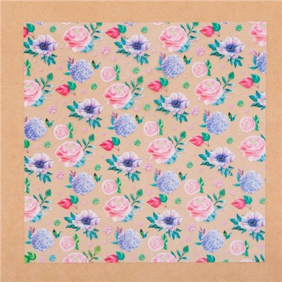 Ацетатный лист «Цветочная галерея», 20 × 20 см