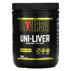 Universal Nutrition, Classic Series, Uni-Liver, аргентинская говяжья печень, 250 таблеток