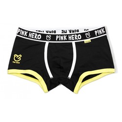 Мужские трусы Pink Hero черные с желтой окантовкой PH1201-1
