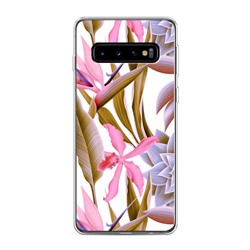 Силиконовый чехол Тропические суккуленты на Samsung Galaxy S10