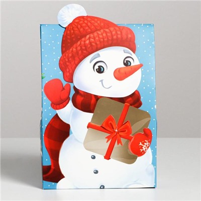 Коробка складная «Снеговик», 15 × 7 × 22 см
