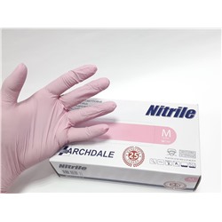 Перчатки NITRILE нитриловые розовые 50пар 100шт размер M
