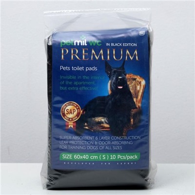 Пеленки BLACK Premium впитывающие гелевые, в наборе 10 шт, 60х40 см