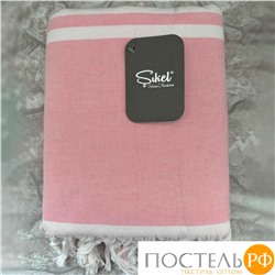PL036/M04 Пляжное полотенце пештемаль 100% хлопок Sultan розовый (100*150)