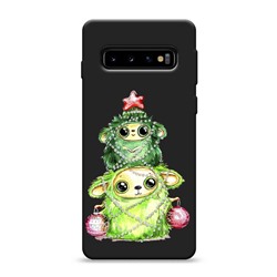 Матовый силиконовый чехол Новогодние чудики на Samsung Galaxy S10