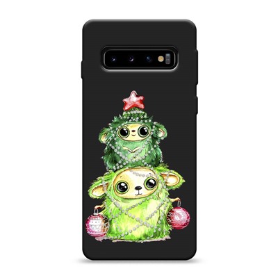 Матовый силиконовый чехол Новогодние чудики на Samsung Galaxy S10