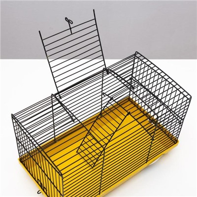 Клетка-мини для грызунов "Пижон" №2-1, без наполнения, 27 х 15 х 16 см, жёлтая