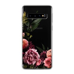 Силиконовый чехол Крупные винтажные цветы на Samsung Galaxy S10