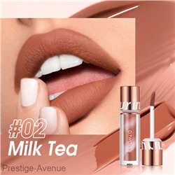 Водостойкая матовая помада O.TWO.O New Trending Lip Gloss Marbling Water Proof Matt Finish Lip Stick SC057 #02 Milk Tea