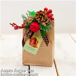 подарочный набор №4 Новогодняя ночь в крафт-пакете, в составе кофе и шоколад