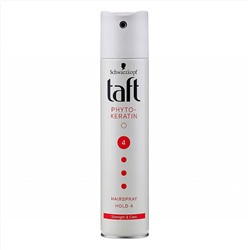 Лак для волос Taft Keratin Ultra Strong с кератином, сверхсильная фиксация №4, 225/ 250 мл