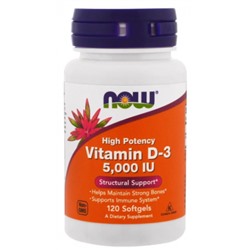 Витамин Д3 Vitamin D-3 5000 IU Now 120 капс.