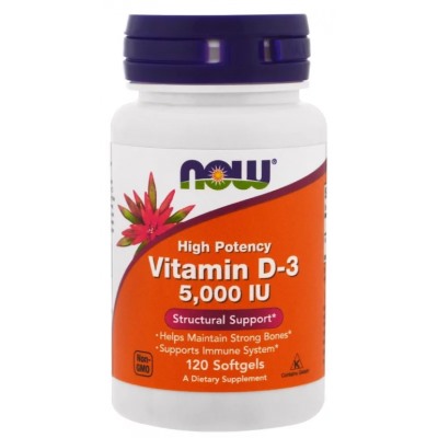 Витамин Д3 Vitamin D-3 5000 IU Now 120 капс.