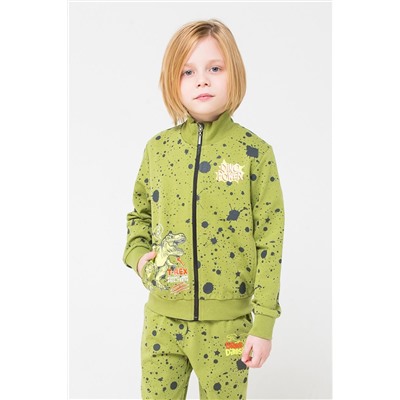 Куртка для мальчика Crockid К 301127 зеленый, брызги краски к1251