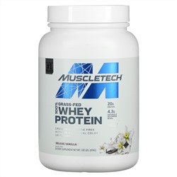 Muscletech, 100% сывороточный протеин травяного откорма, ваниль, 816 г (1,8 фунта)