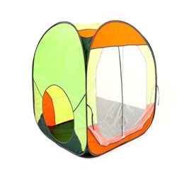 Палатка 4 грани квадрат увеличенный,  зеленый/оранж/лимон/салатовый ПИ-004КУ-СТ1 7510923