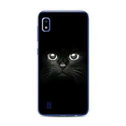 Силиконовый чехол Взгляд черной кошки на Samsung Galaxy A10