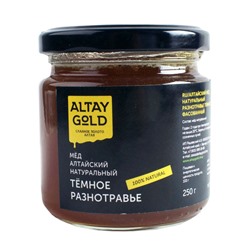 Мёд классический Разнотравье темное, 250 г, Altay GOLD