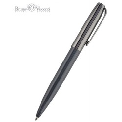 Ручка автоматическая шариковая 1.0мм "NAPOLI" синяя, (корпус металлический серый и вороненая сталь) 20-0383/05 Bruno Visconti